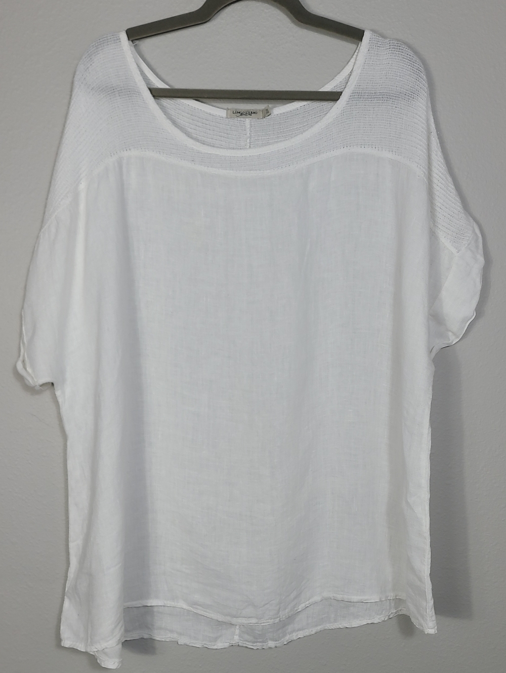 Lungo L’arno Linen Tunic Top Size 2X White